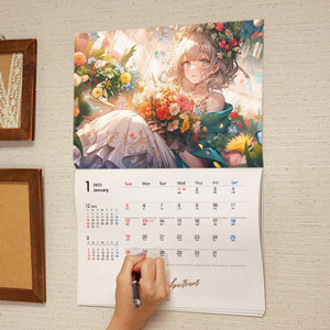マイフォト名入れカレンダー：中綴じ冊子カレンダー
