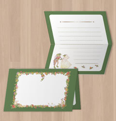 2つ折りタイプで中面にメッセージが書き込める席札