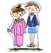 幼少時代の等身大パネル