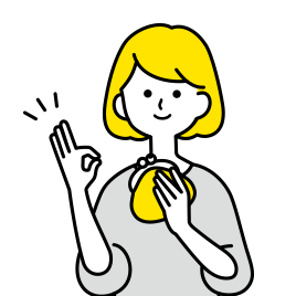 財布を手に持つ女性のイラスト