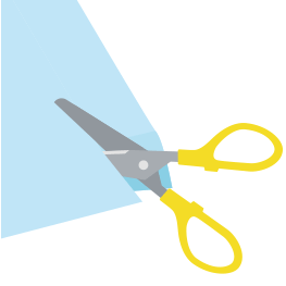 必要なサイズに布を裁断する