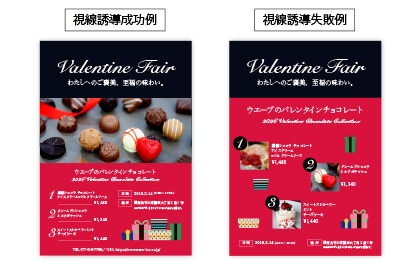 視線誘導の成功例と失敗例