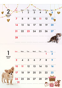 ECO壁掛け2ヶ月カレンダー印刷(タンザック)(8ページ)