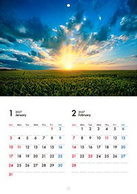 中綴じ冊子カレンダー16ページ仕上がり