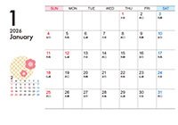 B6サイズ卓上プラスチックケース入りカレンダー（Cタイプ）