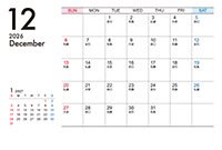 ハガキサイズ卓上プラスチックケース入りカレンダー（Cタイプ）