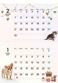 ECO壁掛け2ヶ月カレンダー印刷（タンザック）（8ページ）