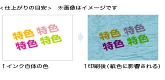 色のついた用紙に特色を印刷する場合