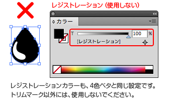 レジストレーションは使用しないでください