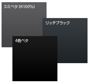 スミベタ（K100%）・リッチブラック・4色ベタ