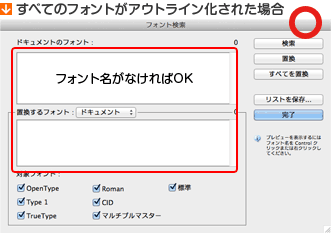 すべてのフォントがアウトライン化された場合