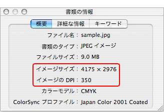 書類の情報