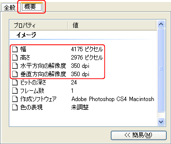 概要タブを開く→詳細設定