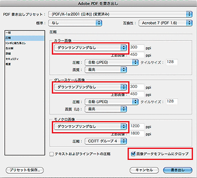 「圧縮」項目