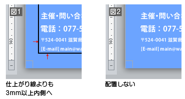 仕上がり線上には配置しない