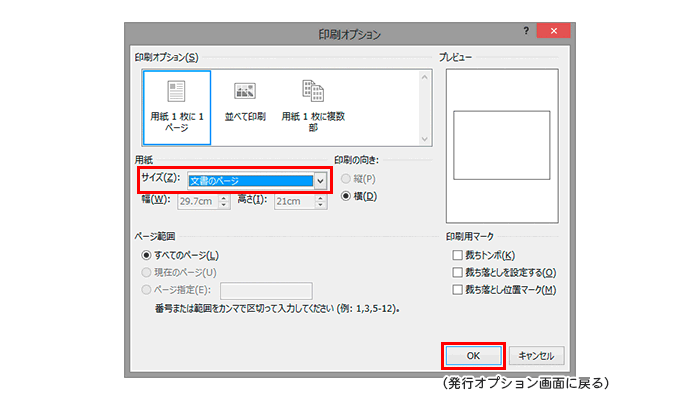 印刷オプション