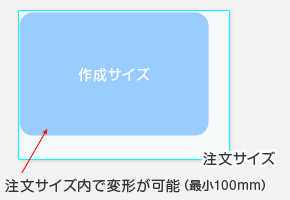 注文サイズ内で変型が可能