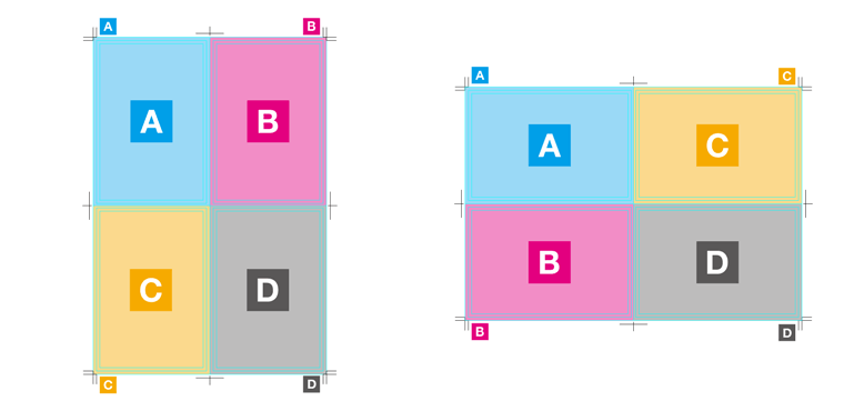 縦／横使いのデザインで作成する場合のテンプレート