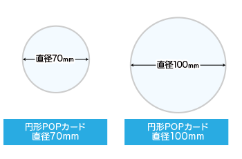 POPカード円形のサイズと形状