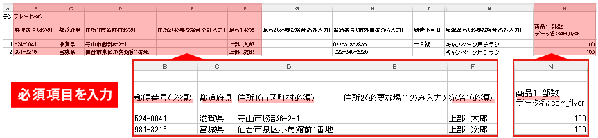 配送リストの作成