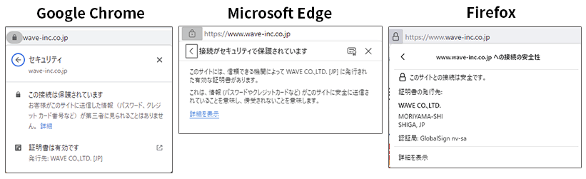 鍵アイコンをクリック