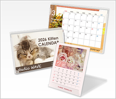 卓上プラスチックケース入りカレンダー印刷