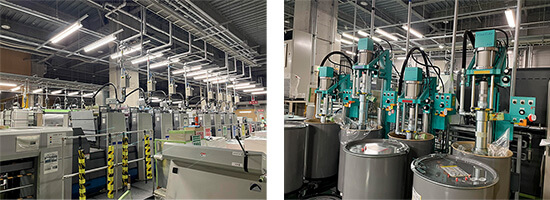 最新の自動インキングシステムによるインキ供給