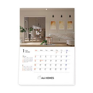 マイフォト名入れカレンダー：中綴じ冊子カレンダー