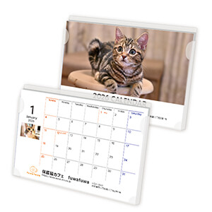 マイフォト名入れカレンダー：卓上プラスチックケース入りカレンダー