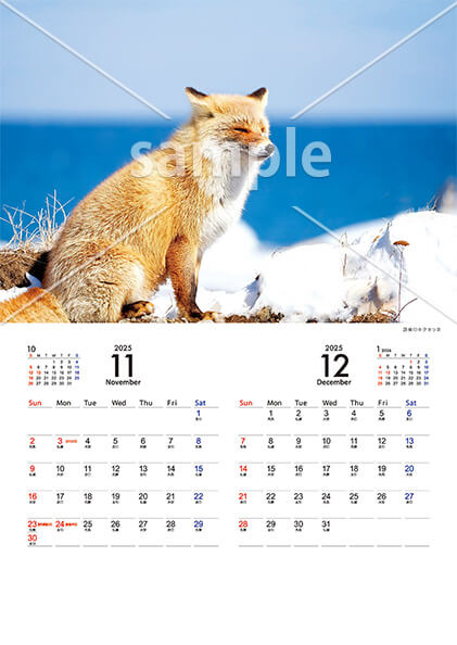 Animal calendar 11月／12月