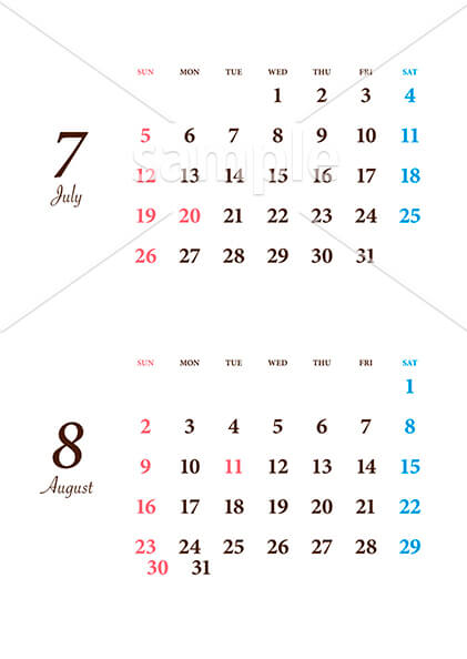 【選べる表紙】筆記体 7月／8月