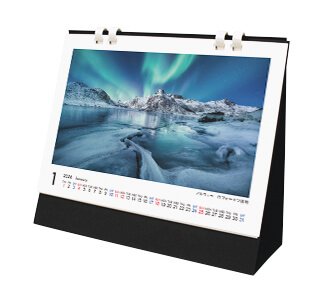 [名入れ]卓上ECOリング綴じカレンダー 世界の風景・箔押しタイプ 裏面