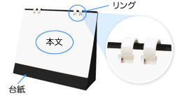 卓上ECOリング綴じカレンダーのパーツ