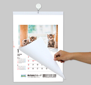 [名入れ]ECO壁掛けカレンダー(タンザック)  猫 使用イメージ