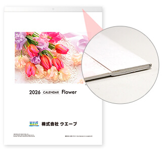 [名入れ]ECO壁掛けカレンダー(タンザック)  フラワー 表紙とタンザック