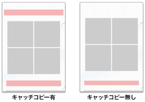 キャッチコピーの有無によるレイアウトの違い