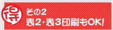 お得その２表2・表３印刷もOK!