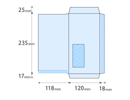 窓付き長3封筒のサイズ・仕様
