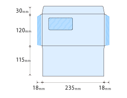 窓付き洋長3封筒のサイズ・仕様