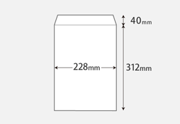 角A4封筒の寸法： 228mm×312mm