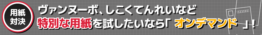 ヴァンヌーボ、しこくてんれいなど特別な用紙を試したいなら「オンデマンド」!