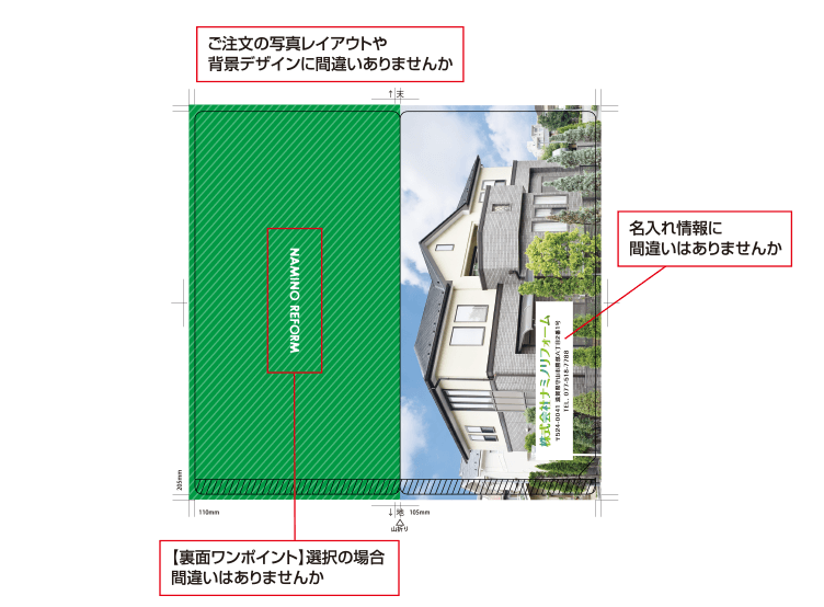 校正用PDFの見方：卓上ECOリング綴じカレンダー
