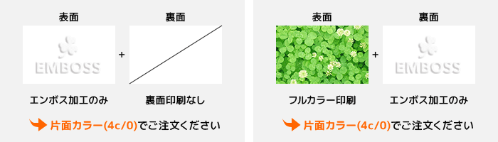 エンボス加工のみご利用の場合