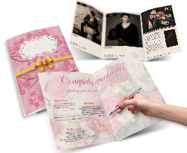 カタログ・中綴じ冊子印刷：厚紙は折り加工ではなくスジ入れ加工をいたします