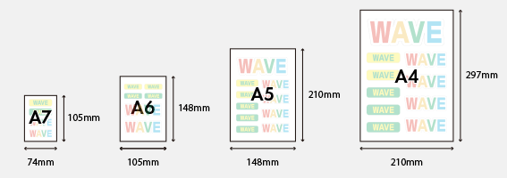 マルチステッカー印刷の台紙サイズ(規定サイズ)