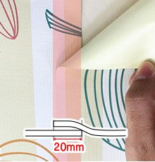 １枚目のシートに20mm重なるように貼り付ける