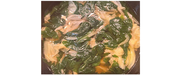 小松菜と白菜のスープ